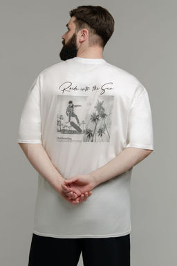 Арт. 61138 Футболка мужская оверсайз 48-56 (5 шт) Цвет:молочный