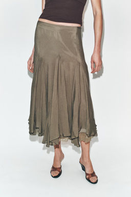 FLOWING GODET SKIRT WITH LACE - Zara фото 2