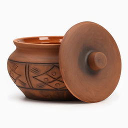 Жаровня Кунгурская керамика «Молочение», 3 л, керамика, коричневая