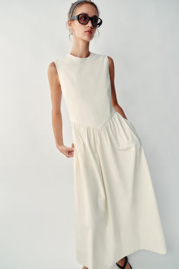 VESTIDO MIDI COMBINADO / Crudo - Zara фото 2