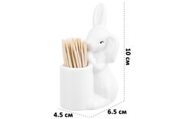 Вазочка п/зубочистки 6,5*4,5*10 см "Зайка" + зубочистки