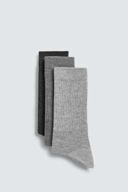 CALCETINES RIB PACK 3 / Gris - Zara фото 2