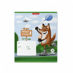 Цена за 10 шт. Тетрадь школьная ученическая ErichKrause Хитрый лис, 18 листов, линейка (в плёнке по 10 шт.)_MIX-PACK  фото 4
