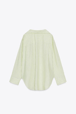 OVERSIZE STRIPED POPLIN SHIRT - Zara фото 6