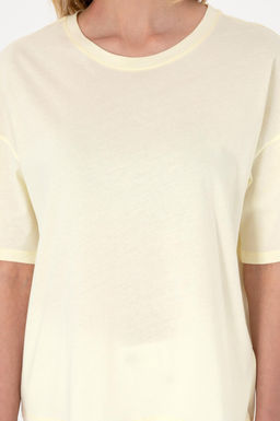 Kad_n Limon Oversize Bisiklet Yaka Ti__rt