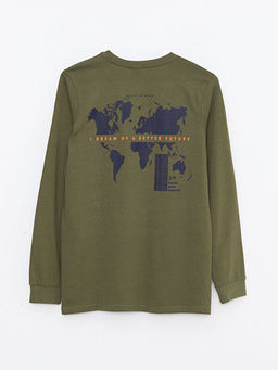 Bisiklet Yaka Bask?l? Uzun Kollu Erkek ?ocuk Ti??rt - Waikiki фото 2