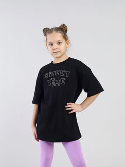 CRB wear / CSJG 64024-22-433 Футболка для девочки,черный/Ex.Cherubino