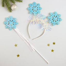 Карнавальный набор Снежинка, 2 предмета: ободок, жезл
