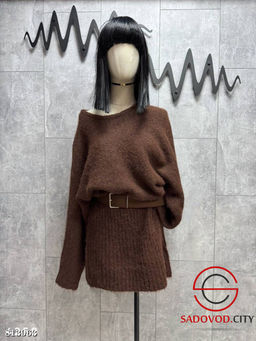 Платье теплое с ремнем женское - Bruno фото 3