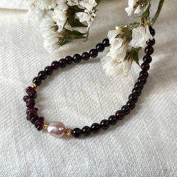 Браслет из Граната и Жемчуга