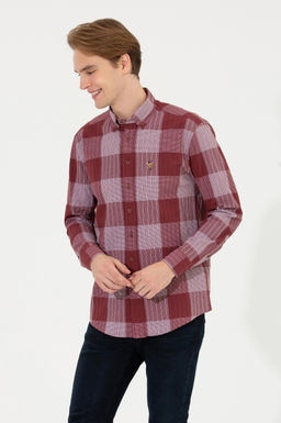 Рубашка мужская U.S. Polo Assn в шотландскую клетку красная