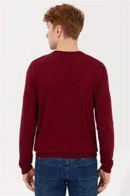 Мужской бордовый красный трикотажный свитер Basic - U.s. polo assn фото 5