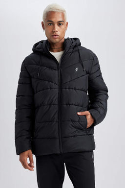 Пуховик из искусственного меха DeFactoFit стандартной посадки с капюшоном  фото 3