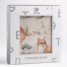 Набор столовый Этель Forest landscape скатерть 148*112+/-2см с ГМВО, салф.40х40 см - 4 шт  фото 8