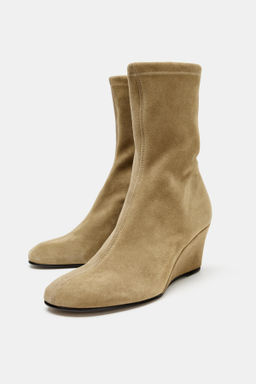 SUEDE WEDGE ANKLE BOOTS - Zara фото 3