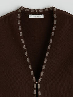 V Yaka Desenli Kad?n Triko Yelek