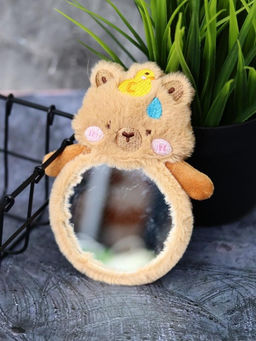 Плюшевое зеркало GIRLY "Capybara with a duck", brown (8*13 см)