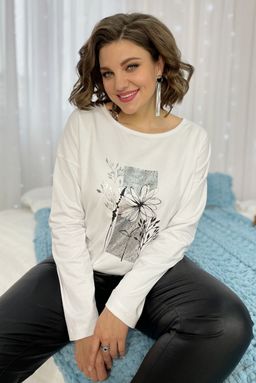 Свитшот Rumoda 2054/1 белый/принт серебро  фото 3