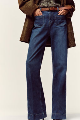 Z1975 HIGH-WAIST FLARE BELTED JEANS - Zara фото 2