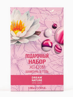 Подарочный набор женский DREAM NATURE SPA CARE лотос + густые и сильные волосы:  гель для душа и шам