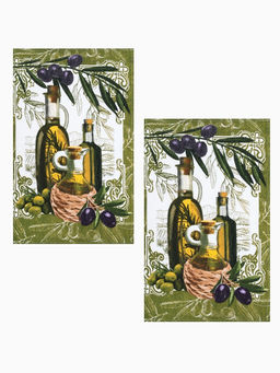 Набор полотенец Доляна Оливки 35602 см - 2 шт.,100% хлопок, рогожка,162 г/м