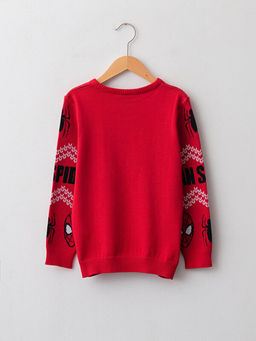 Bisiklet Yaka Spiderman Desenli Uzun Kollu Erkek ?ocuk Triko Kazak - Waikiki фото 2