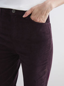 Dar Fit Kadife Kad?n Pantolon