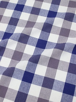 Вареный (стираный) хлопок Клетка (3.0*3.0см) цв.синий/лилово-серый, ш.2.5м, хл-100%,125гр/м.кв