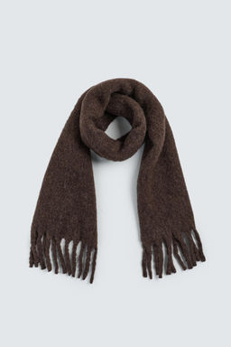 BRUSHED TEXTURED FRINGED SCARF - Zara фото 4