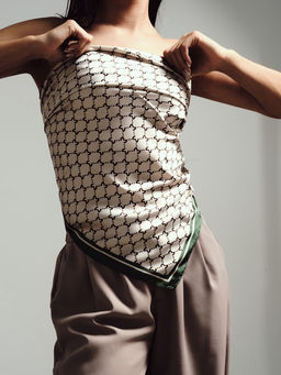 Платок женский MINAKU, размер 70×70 см, зелёный