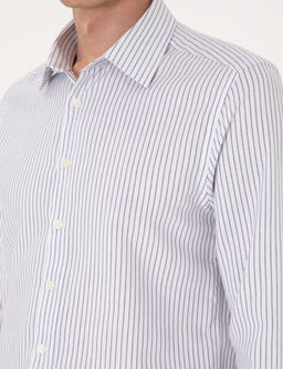 Mavi Slim Fit _izgili Uzun Kollu G_mlek