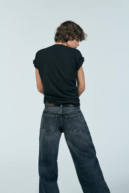 RELAXED FIT FOLD-UP LOW-RISE JEANS - Zara фото 24