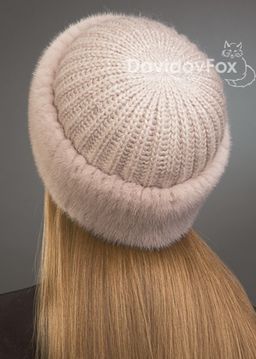 Алель норка трикотаж дымчатая роза украшение