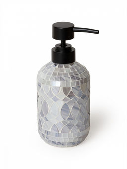 Диспенсер для жидкого мыла 350мл мрамор-серый стекло, пластик АБС - Denastia фото 3