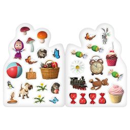 Раскраска с наклейками Поиграй со мною, 12 стр., Маша и Медведь  фото 3