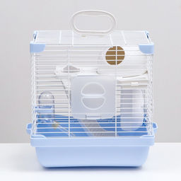 Клетка для грызунов укомплектованная, 27 х 19 х 28 см, голубая - Пижон фото 2