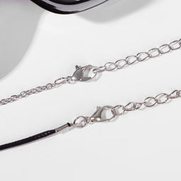 Кулоны Неразлучники цветок и сердце, цвет розово-голубой в серебре, 45 см - Tell your story фото 4