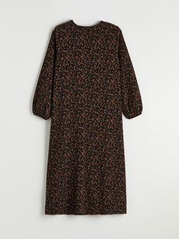 Bisiklet Yaka Desenli A Kesim Elbise