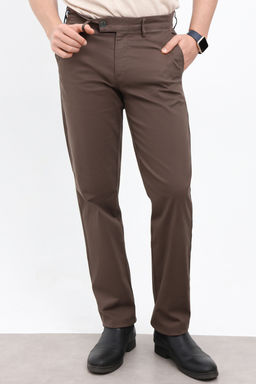 Kahverengi Erkek Dokulu Kumas Pantolon TMNAW26PL00029