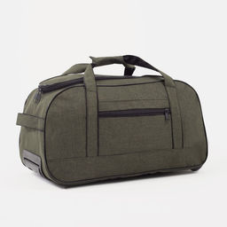 Сумка дорожная на колёсах, отдел на молнии, наружный карман, цвет зелёный