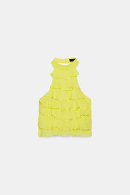 TOP GEORGETTE HALTER / Amarillo lim?n - Zara фото 5