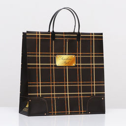 Цена за 10 шт. Пакет "Черно-золотая клетка", мягкий пластик, 30 x 30 см, 120 мкм