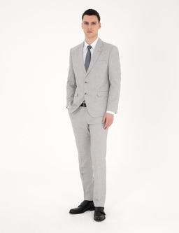 Gri Slim Fit Y_n Kar___ml_ Tak_m Elbise