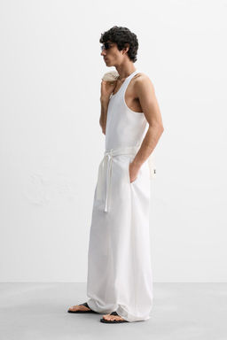 LYOCELL - COTTON TROUSERS WITH BELT - Zara фото 4