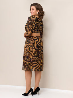 Платье из шифона принт зебра стильное - Almond фото 4