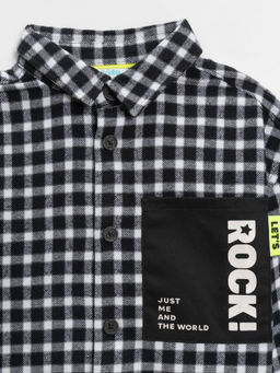 ACOOLA / Сорочка верхняя детская для мальчиков Pablu черно-белая клетка  фото 4