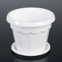 Цена за 4 шт. Горшок для цветов с поддоном «Доляна. Эрика», 700 мл, пластиковый, белый