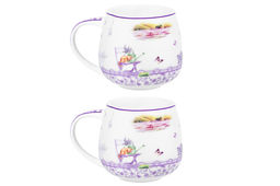 Набор 2 кружек 400 мл 13*10*8,5 см Лаванда бочонок, NEW BONE CHINA - Elan gallery фото 6