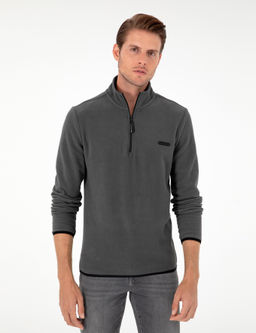 Antrasit Regular Fit Yar_m Fermuarl_ Polar Sweatshirt - Pierre cardin фото 3