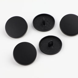 Цена за 2 шт. Набор металлических пуговиц на ножке, d=23 мм, 5 шт., цвет чёрный матовый